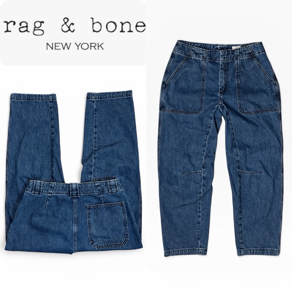 RAG & BONE KAIHARA JAPANESE DENIM BARREL JEANS UTILITY CARPENTER STYLE SIZE 4